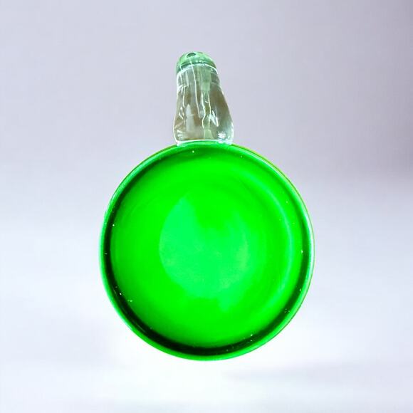 Blown Art Glass Pitcher-Millefiori Style-Lime Green Yellow-Margarita-Retro-VTG - Picture 6 of 6